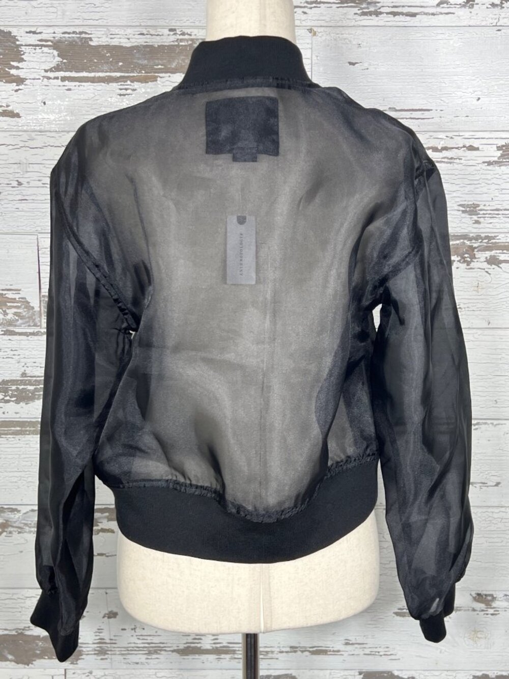 SANCTUARY Sheer Organza Bomber Jacket Black Sz XS NWT - Picture 2 of 5